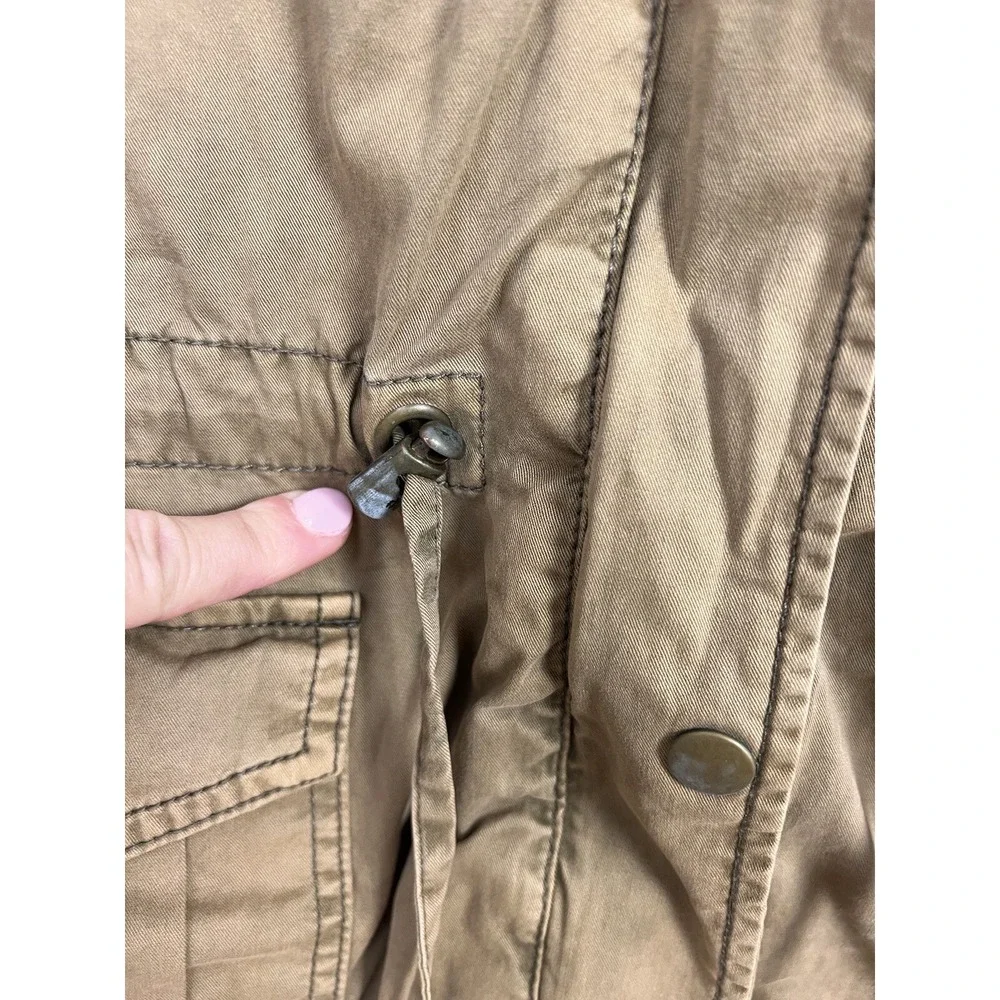 American Rag Jacket Small Womens size Khaki Brown Hooded‎ Field Coat